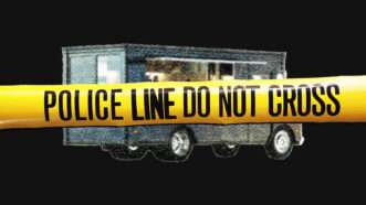 Yellow police tape across a food truck | Illustration: Lex Villena; Nathan Griffin, Ekostsov