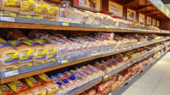Bread aisle in a Canadian grocery store. | Bsenic | Dreamstime.com